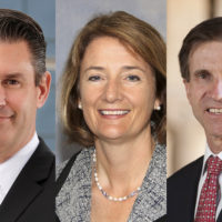 David Entwistle, president and CEO of Stanford Health Care; Dr. Mary Hawn, chair of the Department of Surgery in the School of Medicine; and Randy Livingston, the university’s vice president for business affairs, CFO and liaison for Stanford Medicine.